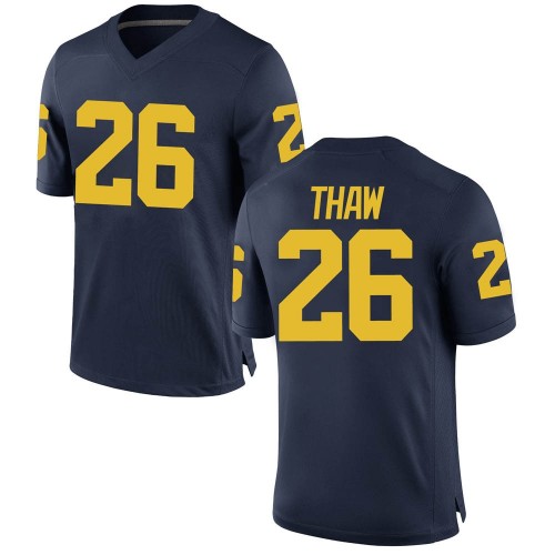 Jake Thaw Michigan Wolverines Men's NCAA #26 Navy Game Brand Jordan College Stitched Football Jersey KPX0054MV